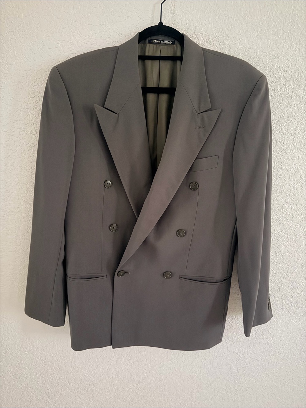 Vintage Mani by Giorgio Armani Gray Double Breasted Blazer Jacket Size 36